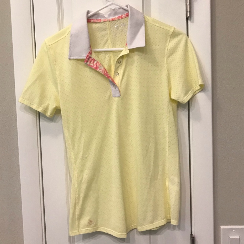 Adidas golf polo yellow